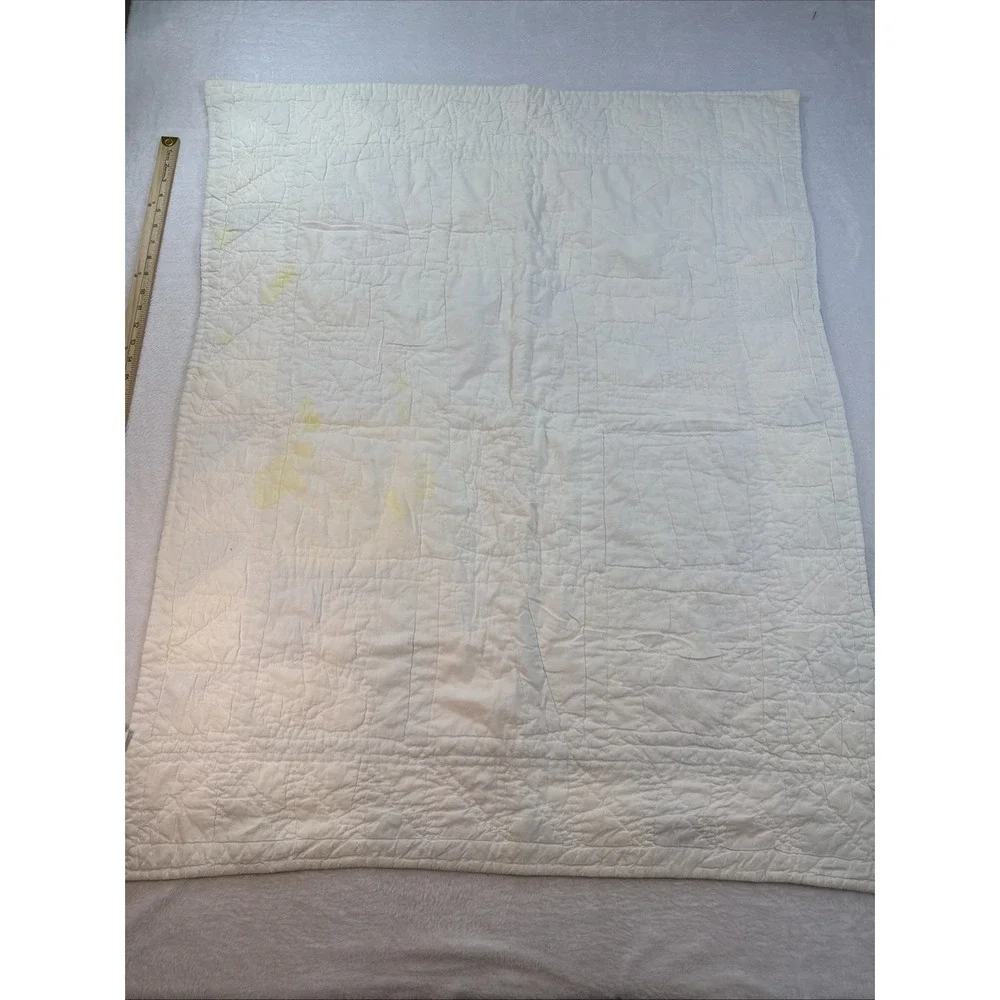 Vintage Baby Crib Quilt Appliqued A B‎ C Animals Machine Stitched 42